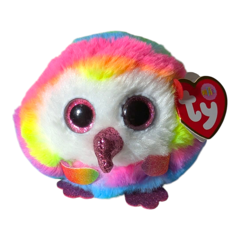 Owen -The Owl - Ty Puffies Collection - NWT - Bright Colorful Plushie